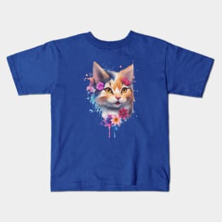 Cat Watercolor Kids T-Shirt